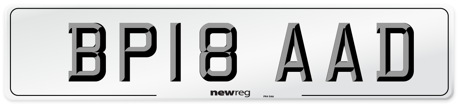 BP18 AAD Number Plate from New Reg